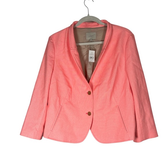 Loft NWT Coral Two Button Blazer Jacket Sz 14 - Picture 1 of 9